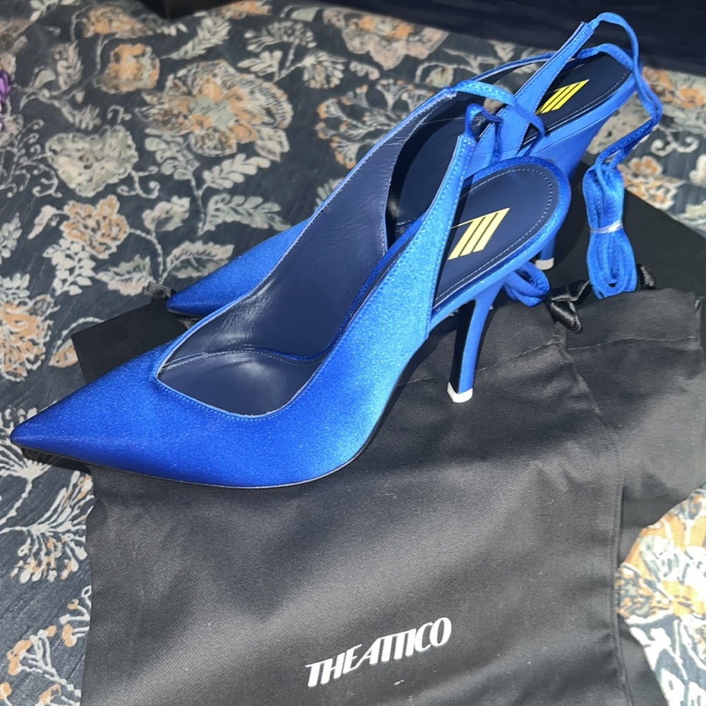 The Attico “Venus” blue sling back
